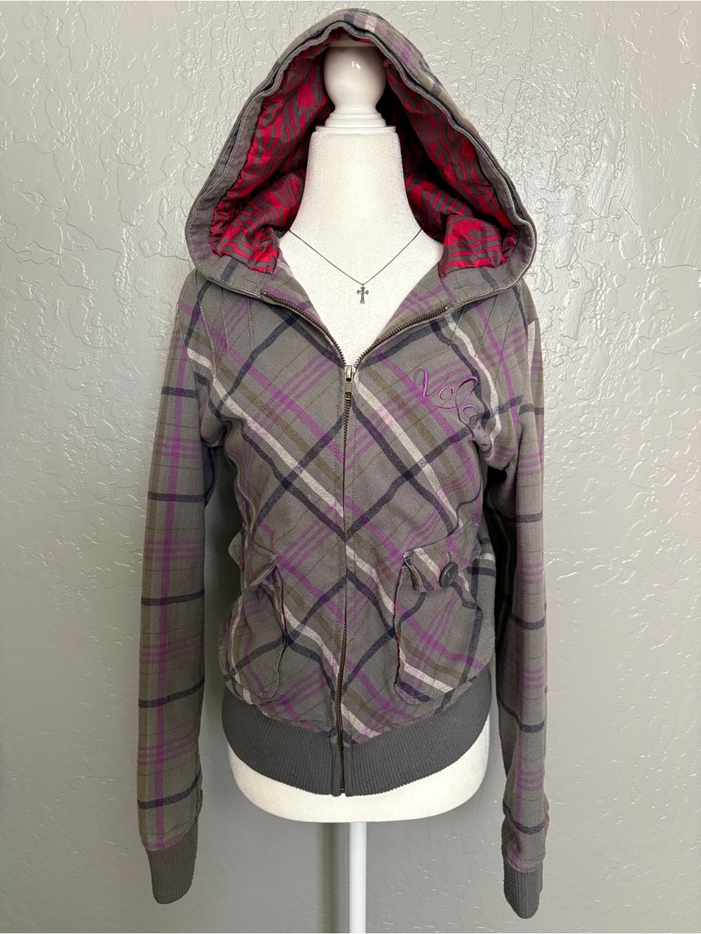 Y2K plaid volcom jacket